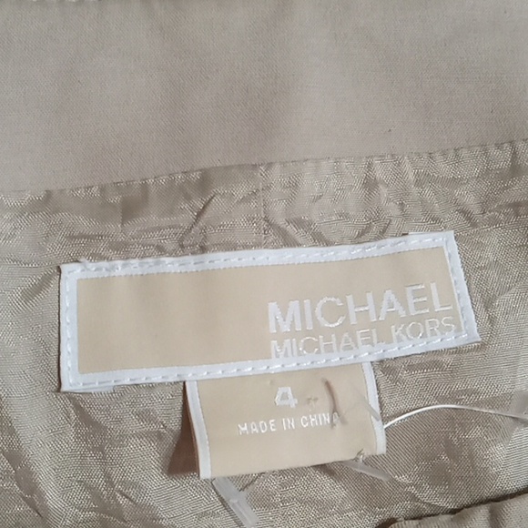 MICHEAL KORS Womens Dress 4 BEIGE TAN Used Preowned Short Casual Party Birthday - Picture 6 of 8
